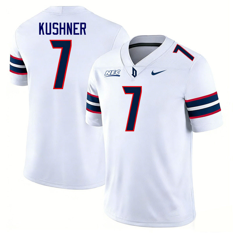 Duquesne Dukes #7 Logan Kushner College Football Jerseys,Uniforms Stitched-White